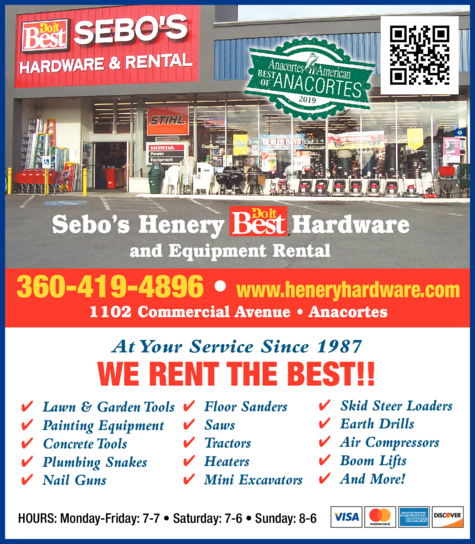 Print Ad of Sebo's Henery Hardware & Equipment Rental