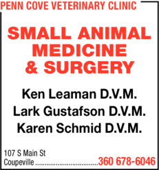 Print Ad of Penn Cove Veterinary Clinic