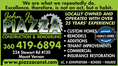 Print Ad of John Piazza Jr Construction & Remodeling Inc