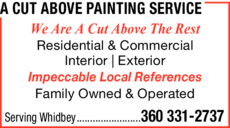 Print Ad of A Cut Above Painting Service