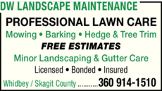 Print Ad of Dw Landscape Maintenance