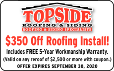 Print Ad of Topside Roofing & Siding