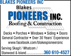 Print Ad of Blakes Pioneers Inc