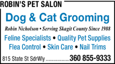 Print Ad of Robin's Pet Salon