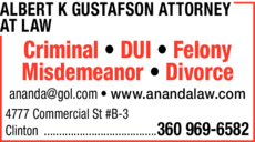 Print Ad of Albert K Gustafson Attorney At Law