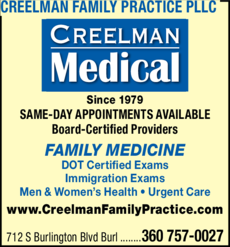 Print Ad of Creelman Family Practice Pllc
