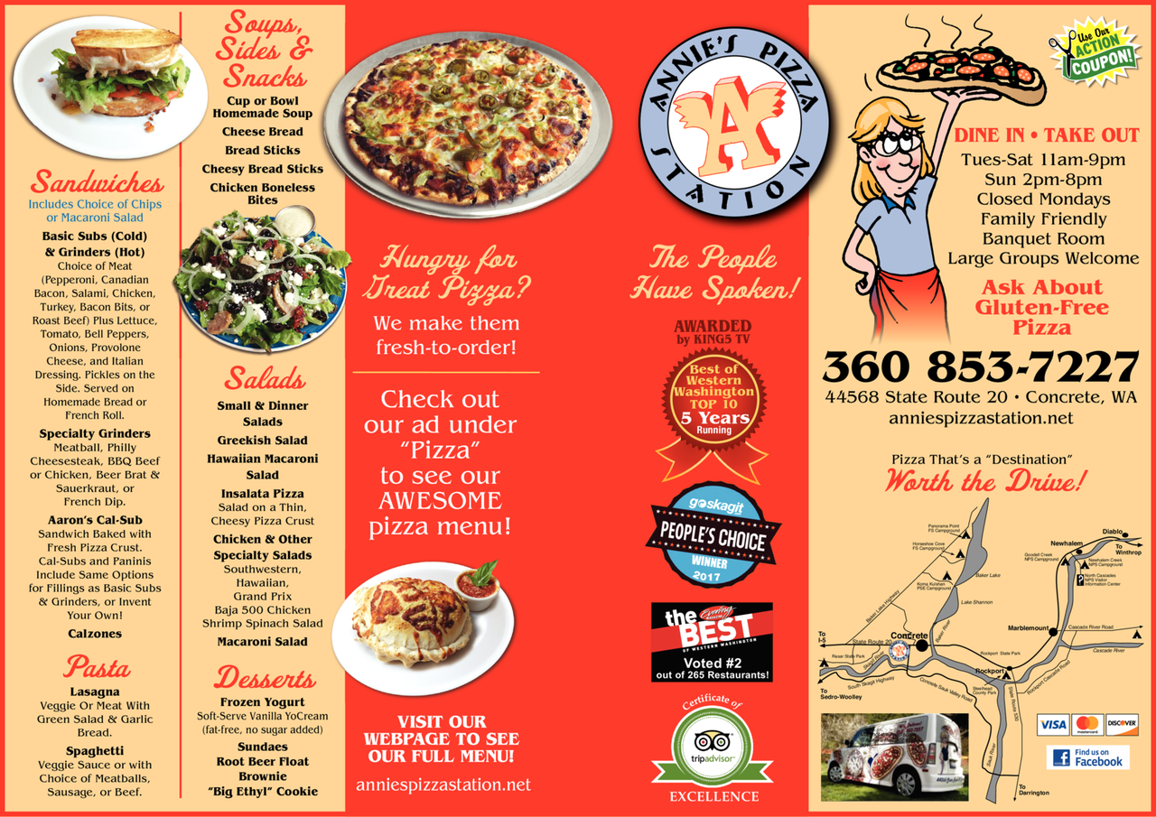 Print Ad of Annie's Pizza Station