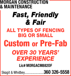 Print Ad of Morgan Construction & Maintenance