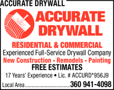 Print Ad of Accurate Drywall