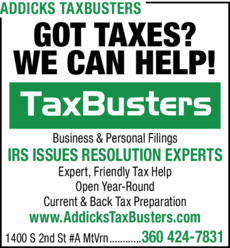 Print Ad of Addicks Taxbusters