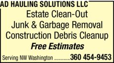 Print Ad of Ad Hauling Solutions Llc