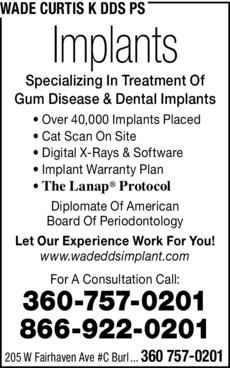 Print Ad of Wade Curtis K Dds Ps