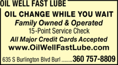 Print Ad of Oil Well Fast Lube