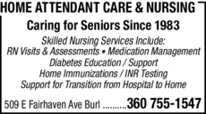 Print Ad of Home Attendant Care