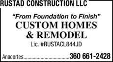 Print Ad of Rustad Construction Llc