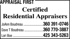 Print Ad of Appraisal First