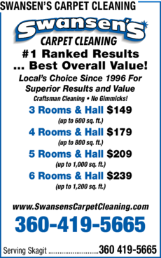 Print Ad of Swansen's Carpet Cleaning