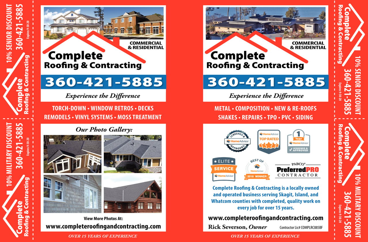 Print Ad of Complete Roofing & Contracting