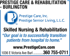 Print Ad of Prestige Care & Rehabilitation - Burlington