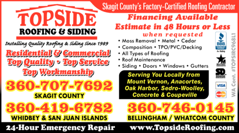 Print Ad of Topside Roofing & Siding