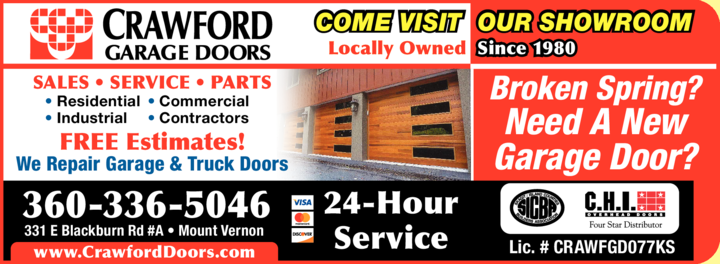 Print Ad of Crawford Garage Doors Inc