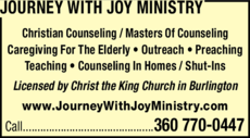 Print Ad of Journey With Joy Ministry