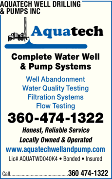 Print Ad of Aquatech Well Drilling & Pumps Inc