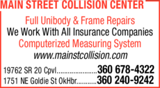Print Ad of Main Street Collision Center
