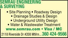Print Ad of Semrau Engineering & Surveying