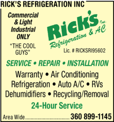 Print Ad of Rick's Refrigeration Inc