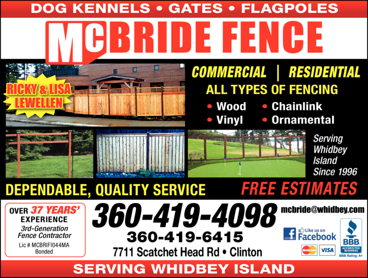 Print Ad of Mcbride Fence Inc
