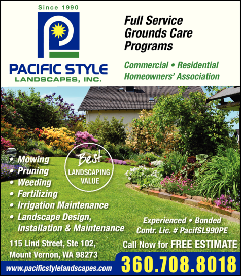Print Ad of Pacific Style Landscapes Inc