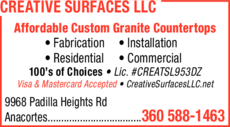 Print Ad of Creative Surfaces Llc