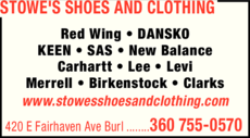 Print Ad of Stowe's Shoes And Clothing