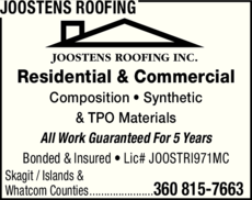 Print Ad of Joostens Roofing
