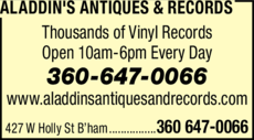 Print Ad of Aladdin's Antiques & Records