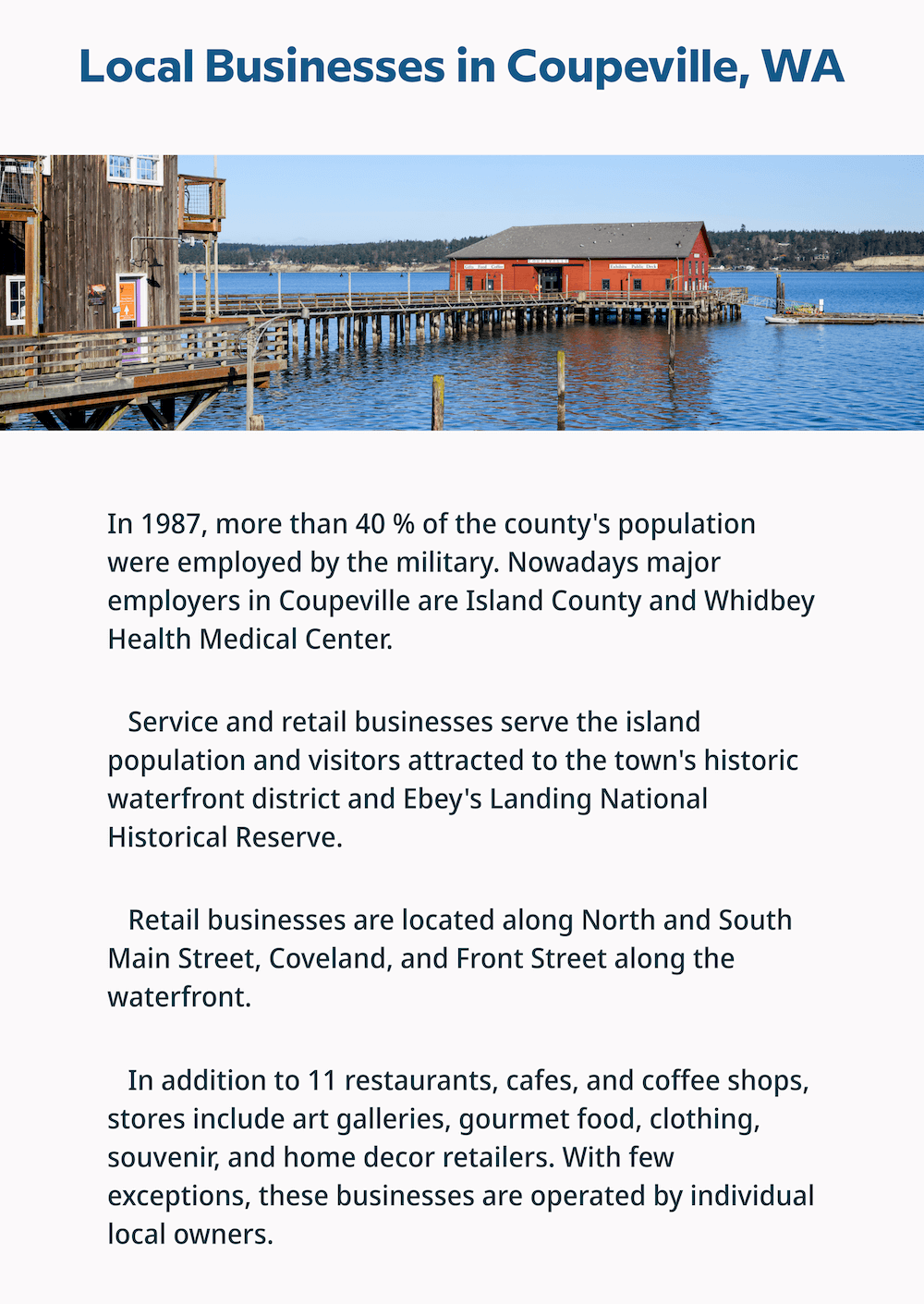 Local Businesses in Coupeville, WA